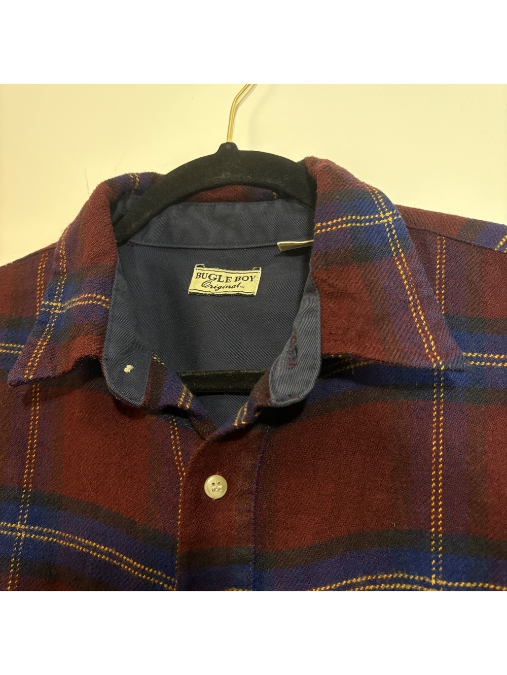 VTG 90s Retro Plaid Bugle Boy Blue and Red Flannel Skacket Men’s Large